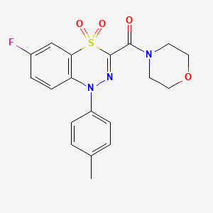 6-fluoro-1-(4-methylphenyl)-3-(morpholine-4-carbonyl)-1H-4lambda6,1,2-benzothiadiazine-4,4-dione
