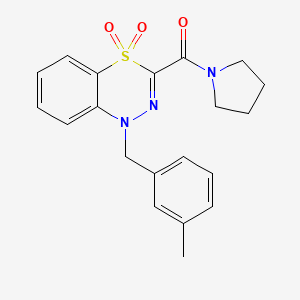 1-[(3-methylphenyl)methyl]-3-(pyrrolidine-1-carbonyl)-1H-4lambda6,1,2-benzothiadiazine-4,4-dione