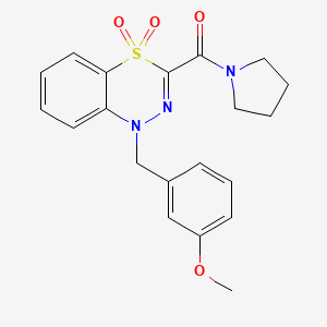 molecular formula C20H21N3O4S B6584903 1-[(3-methoxyphenyl)methyl]-3-(pyrrolidine-1-carbonyl)-1H-4lambda6,1,2-benzothiadiazine-4,4-dione CAS No. 1251574-03-4