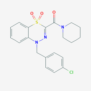 molecular formula C20H20ClN3O3S B6584910 1-[(4-chlorophenyl)methyl]-3-(piperidine-1-carbonyl)-1H-4lambda6,1,2-benzothiadiazine-4,4-dione CAS No. 1251550-72-7