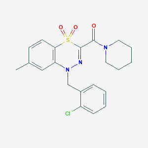 molecular formula C21H22ClN3O3S B6584929 1-[(2-chlorophenyl)methyl]-7-methyl-3-(piperidine-1-carbonyl)-1H-4lambda6,1,2-benzothiadiazine-4,4-dione CAS No. 1251556-38-3