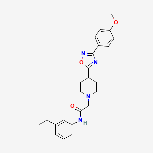 molecular formula C25H30N4O3 B6584952 2-{4-[3-(4-methoxyphenyl)-1,2,4-oxadiazol-5-yl]piperidin-1-yl}-N-[3-(propan-2-yl)phenyl]acetamide CAS No. 1251679-67-0