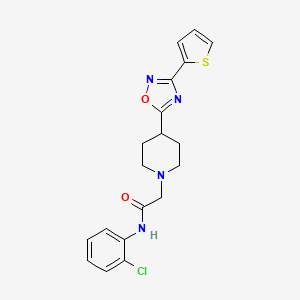 molecular formula C19H19ClN4O2S B6584970 N-(2-chlorophenyl)-2-{4-[3-(thiophen-2-yl)-1,2,4-oxadiazol-5-yl]piperidin-1-yl}acetamide CAS No. 1251690-31-9