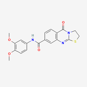 molecular formula C19H17N3O4S B6584982 N-(3,4-dimethoxyphenyl)-5-oxo-2H,3H,5H-[1,3]thiazolo[2,3-b]quinazoline-8-carboxamide CAS No. 1251676-18-2