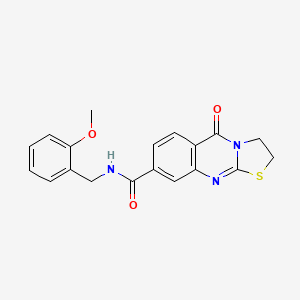 molecular formula C19H17N3O3S B6584989 N-[(2-methoxyphenyl)methyl]-5-oxo-2H,3H,5H-[1,3]thiazolo[2,3-b]quinazoline-8-carboxamide CAS No. 1251647-47-8