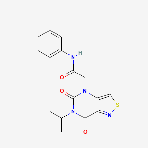 molecular formula C17H18N4O3S B6584991 2-[5,7-dioxo-6-(propan-2-yl)-4H,5H,6H,7H-[1,2]thiazolo[4,3-d]pyrimidin-4-yl]-N-(3-methylphenyl)acetamide CAS No. 1251676-49-9