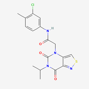 N-(3-chloro-4-methylphenyl)-2-[5,7-dioxo-6-(propan-2-yl)-4H,5H,6H,7H-[1,2]thiazolo[4,3-d]pyrimidin-4-yl]acetamide