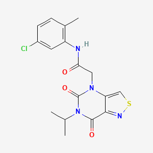 molecular formula C17H17ClN4O3S B6585000 N-(5-chloro-2-methylphenyl)-2-[5,7-dioxo-6-(propan-2-yl)-4H,5H,6H,7H-[1,2]thiazolo[4,3-d]pyrimidin-4-yl]acetamide CAS No. 1251680-30-4