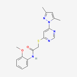 molecular formula C18H19N5O2S B6585021 2-{[6-(3,5-dimethyl-1H-pyrazol-1-yl)pyrimidin-4-yl]sulfanyl}-N-(2-methoxyphenyl)acetamide CAS No. 1251568-10-1