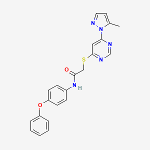 molecular formula C22H19N5O2S B6585036 2-{[6-(5-methyl-1H-pyrazol-1-yl)pyrimidin-4-yl]sulfanyl}-N-(4-phenoxyphenyl)acetamide CAS No. 1251691-41-4