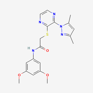 molecular formula C19H21N5O3S B6585054 N-(3,5-dimethoxyphenyl)-2-{[3-(3,5-dimethyl-1H-pyrazol-1-yl)pyrazin-2-yl]sulfanyl}acetamide CAS No. 1251568-14-5