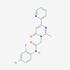 molecular formula C18H14BrFN4O2 B6585093 N-(4-bromo-2-fluorophenyl)-2-[2-methyl-6-oxo-4-(pyridin-2-yl)-1,6-dihydropyrimidin-1-yl]acetamide CAS No. 1251585-83-7