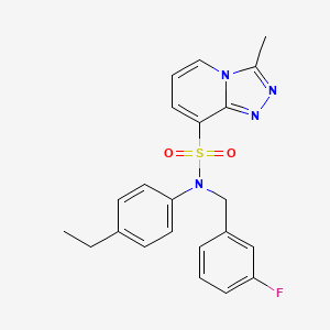 molecular formula C22H21FN4O2S B6585124 N-(4-ethylphenyl)-N-[(3-fluorophenyl)methyl]-3-methyl-[1,2,4]triazolo[4,3-a]pyridine-8-sulfonamide CAS No. 1251694-87-7
