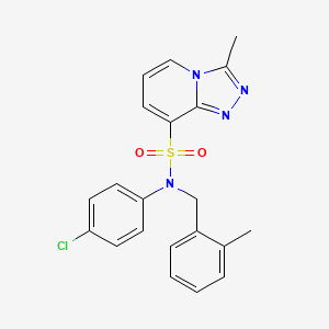 molecular formula C21H19ClN4O2S B6585126 N-(4-chlorophenyl)-3-methyl-N-[(2-methylphenyl)methyl]-[1,2,4]triazolo[4,3-a]pyridine-8-sulfonamide CAS No. 1251615-92-5