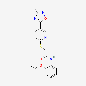 molecular formula C18H18N4O3S B6585139 N-(2-ethoxyphenyl)-2-{[5-(3-methyl-1,2,4-oxadiazol-5-yl)pyridin-2-yl]sulfanyl}acetamide CAS No. 1251558-91-4