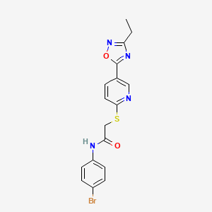 N-(4-bromophenyl)-2-{[5-(3-ethyl-1,2,4-oxadiazol-5-yl)pyridin-2-yl]sulfanyl}acetamide