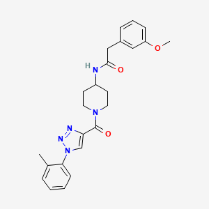 molecular formula C24H27N5O3 B6585155 2-(3-methoxyphenyl)-N-{1-[1-(2-methylphenyl)-1H-1,2,3-triazole-4-carbonyl]piperidin-4-yl}acetamide CAS No. 1251590-42-7