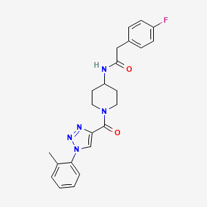 molecular formula C23H24FN5O2 B6585156 2-(4-fluorophenyl)-N-{1-[1-(2-methylphenyl)-1H-1,2,3-triazole-4-carbonyl]piperidin-4-yl}acetamide CAS No. 1251682-04-8