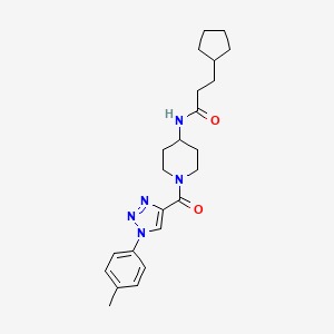 molecular formula C23H31N5O2 B6585159 3-cyclopentyl-N-{1-[1-(4-methylphenyl)-1H-1,2,3-triazole-4-carbonyl]piperidin-4-yl}propanamide CAS No. 1251682-28-6