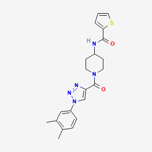 molecular formula C21H23N5O2S B6585177 N-{1-[1-(3,4-dimethylphenyl)-1H-1,2,3-triazole-4-carbonyl]piperidin-4-yl}thiophene-2-carboxamide CAS No. 1251602-06-8