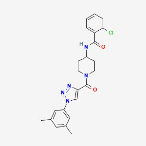 molecular formula C23H24ClN5O2 B6585192 2-chloro-N-{1-[1-(3,5-dimethylphenyl)-1H-1,2,3-triazole-4-carbonyl]piperidin-4-yl}benzamide CAS No. 1251690-37-5