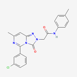 molecular formula C21H18ClN5O2 B6585215 2-[5-(3-chlorophenyl)-7-methyl-3-oxo-2H,3H-[1,2,4]triazolo[4,3-c]pyrimidin-2-yl]-N-(4-methylphenyl)acetamide CAS No. 1251697-36-5