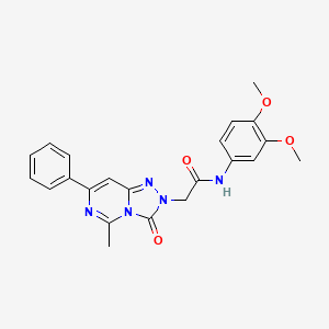 molecular formula C22H21N5O4 B6585223 N-(3,4-dimethoxyphenyl)-2-{5-methyl-3-oxo-7-phenyl-2H,3H-[1,2,4]triazolo[4,3-c]pyrimidin-2-yl}acetamide CAS No. 1251551-84-4