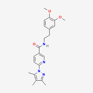 molecular formula C22H26N4O3 B6585227 N-[2-(3,4-dimethoxyphenyl)ethyl]-6-(3,4,5-trimethyl-1H-pyrazol-1-yl)pyridine-3-carboxamide CAS No. 1251697-59-2