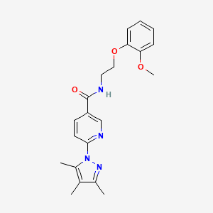 molecular formula C21H24N4O3 B6585228 N-[2-(2-methoxyphenoxy)ethyl]-6-(3,4,5-trimethyl-1H-pyrazol-1-yl)pyridine-3-carboxamide CAS No. 1251602-26-2