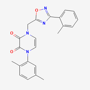 molecular formula C22H20N4O3 B6585246 1-(2,5-dimethylphenyl)-4-{[3-(2-methylphenyl)-1,2,4-oxadiazol-5-yl]methyl}-1,2,3,4-tetrahydropyrazine-2,3-dione CAS No. 1251704-84-3