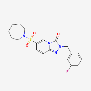 molecular formula C19H21FN4O3S B6585250 6-(azepane-1-sulfonyl)-2-[(3-fluorophenyl)methyl]-2H,3H-[1,2,4]triazolo[4,3-a]pyridin-3-one CAS No. 1251603-25-4