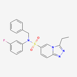 molecular formula C21H19FN4O2S B6585277 N-benzyl-3-ethyl-N-(3-fluorophenyl)-[1,2,4]triazolo[4,3-a]pyridine-6-sulfonamide CAS No. 1251633-35-8