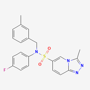 molecular formula C21H19FN4O2S B6585278 N-(4-fluorophenyl)-3-methyl-N-[(3-methylphenyl)methyl]-[1,2,4]triazolo[4,3-a]pyridine-6-sulfonamide CAS No. 1251546-04-9