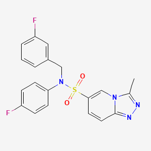 molecular formula C20H16F2N4O2S B6585282 N-(4-fluorophenyl)-N-[(3-fluorophenyl)methyl]-3-methyl-[1,2,4]triazolo[4,3-a]pyridine-6-sulfonamide CAS No. 1251593-27-7