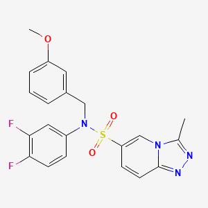 molecular formula C21H18F2N4O3S B6585286 N-(3,4-difluorophenyl)-N-[(3-methoxyphenyl)methyl]-3-methyl-[1,2,4]triazolo[4,3-a]pyridine-6-sulfonamide CAS No. 1251620-70-8