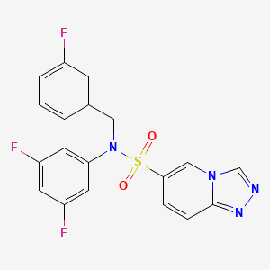molecular formula C19H13F3N4O2S B6585291 N-(3,5-difluorophenyl)-N-[(3-fluorophenyl)methyl]-[1,2,4]triazolo[4,3-a]pyridine-6-sulfonamide CAS No. 1251608-12-4