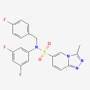 molecular formula C20H15F3N4O2S B6585293 N-(3,5-difluorophenyl)-N-[(4-fluorophenyl)methyl]-3-methyl-[1,2,4]triazolo[4,3-a]pyridine-6-sulfonamide CAS No. 1251679-01-2