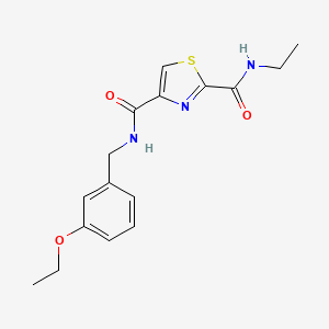 molecular formula C16H19N3O3S B6585299 N4-[(3-ethoxyphenyl)methyl]-N2-ethyl-1,3-thiazole-2,4-dicarboxamide CAS No. 1251705-06-2