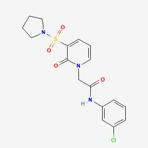 molecular formula C17H18ClN3O4S B6585307 N-(3-chlorophenyl)-2-[2-oxo-3-(pyrrolidine-1-sulfonyl)-1,2-dihydropyridin-1-yl]acetamide CAS No. 1251667-74-9