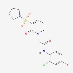 molecular formula C17H17ClFN3O4S B6585308 N-(2-chloro-4-fluorophenyl)-2-[2-oxo-3-(pyrrolidine-1-sulfonyl)-1,2-dihydropyridin-1-yl]acetamide CAS No. 1251547-04-2