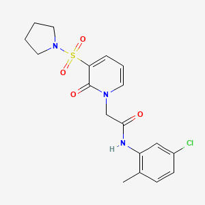molecular formula C18H20ClN3O4S B6585311 N-(5-chloro-2-methylphenyl)-2-[2-oxo-3-(pyrrolidine-1-sulfonyl)-1,2-dihydropyridin-1-yl]acetamide CAS No. 1251595-18-2