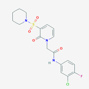 N-(3-chloro-4-fluorophenyl)-2-[2-oxo-3-(piperidine-1-sulfonyl)-1,2-dihydropyridin-1-yl]acetamide