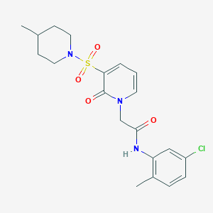 molecular formula C20H24ClN3O4S B6585336 N-(5-chloro-2-methylphenyl)-2-{3-[(4-methylpiperidin-1-yl)sulfonyl]-2-oxo-1,2-dihydropyridin-1-yl}acetamide CAS No. 1251606-18-4
