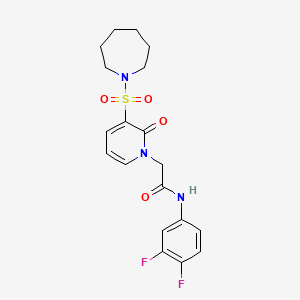 molecular formula C19H21F2N3O4S B6585342 2-[3-(azepane-1-sulfonyl)-2-oxo-1,2-dihydropyridin-1-yl]-N-(3,4-difluorophenyl)acetamide CAS No. 1251687-09-8