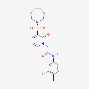 molecular formula C20H24FN3O4S B6585348 2-[3-(azepane-1-sulfonyl)-2-oxo-1,2-dihydropyridin-1-yl]-N-(3-fluoro-4-methylphenyl)acetamide CAS No. 1251621-51-8