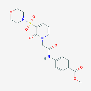 molecular formula C19H21N3O7S B6585359 methyl 4-{2-[3-(morpholine-4-sulfonyl)-2-oxo-1,2-dihydropyridin-1-yl]acetamido}benzoate CAS No. 1251609-83-2