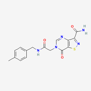 molecular formula C16H15N5O3S B6585361 6-({[(4-methylphenyl)methyl]carbamoyl}methyl)-7-oxo-6H,7H-[1,2]thiazolo[4,5-d]pyrimidine-3-carboxamide CAS No. 1251681-93-2
