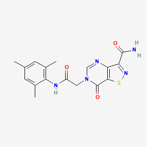molecular formula C17H17N5O3S B6585368 7-oxo-6-{[(2,4,6-trimethylphenyl)carbamoyl]methyl}-6H,7H-[1,2]thiazolo[4,5-d]pyrimidine-3-carboxamide CAS No. 1251606-47-9