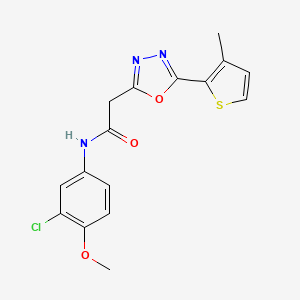 molecular formula C16H14ClN3O3S B6585379 N-(3-chloro-4-methoxyphenyl)-2-[5-(3-methylthiophen-2-yl)-1,3,4-oxadiazol-2-yl]acetamide CAS No. 1251705-27-7