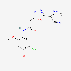 molecular formula C16H14ClN5O4 B6585382 N-(5-chloro-2,4-dimethoxyphenyl)-2-[5-(pyrazin-2-yl)-1,3,4-oxadiazol-2-yl]acetamide CAS No. 1251629-57-8